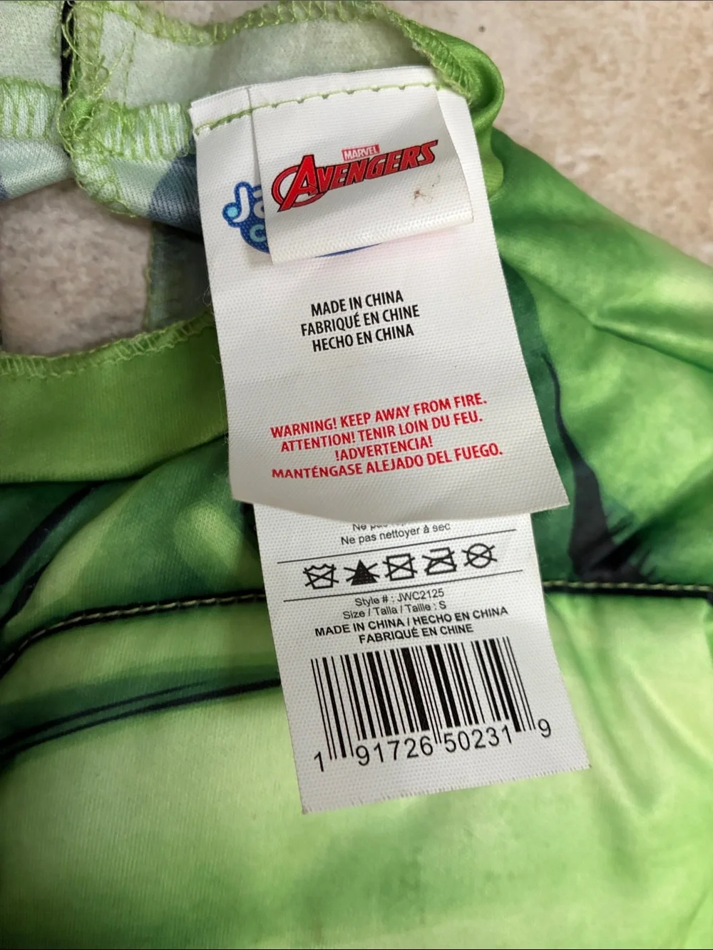 Marvel Hulk Green & Purple Muscle Costume with Mask